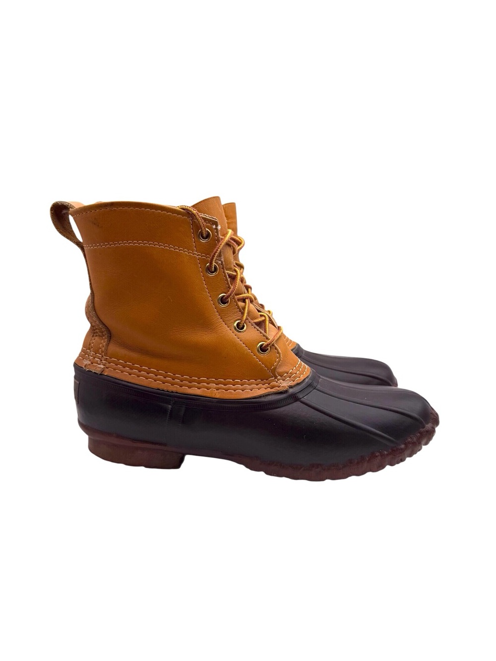LL Bean tan/brown leather waterproof duck boot women’s size 9 EUC